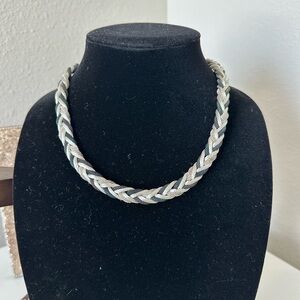 Elegant Silver Braided Necklace 19”